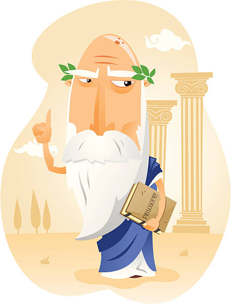 filósofo de la antigua grecia - toga stock illustrations