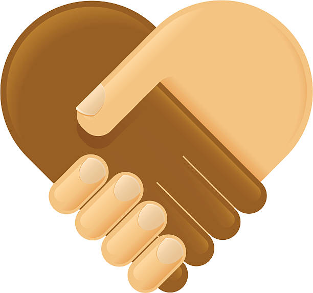 대조확인 심장 - handshake agreement silhouette contract stock illustrations