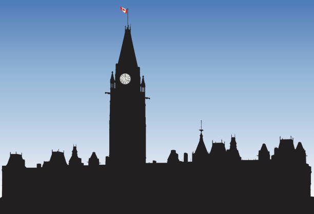 ilustraciones, imágenes clip art, dibujos animados e iconos de stock de edificios del parlamento, ottawa - edificio del parlamento