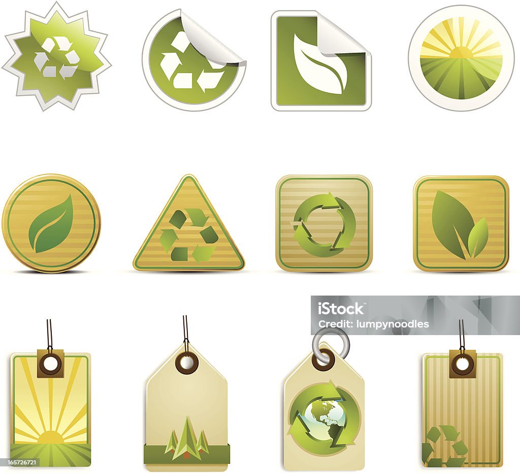 グリーンのオーガニックのリサイクルタグ - 栄養成分表示のロイヤリティフリーベクトルアート
