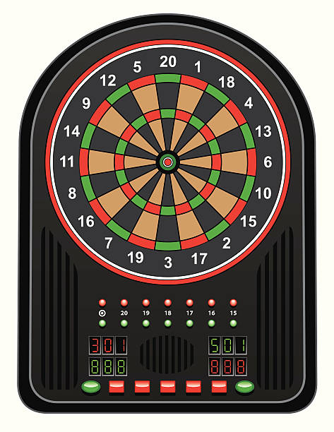 illustrations, cliparts, dessins animés et icônes de cible de jeu de fléchettes électroniques - dartboard sport scoreboard number