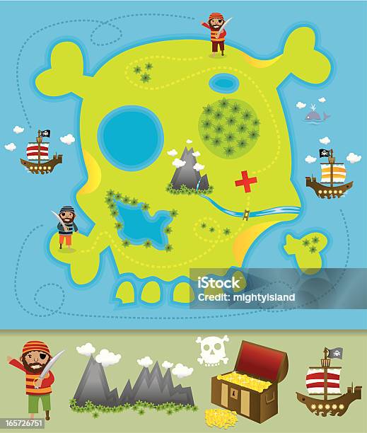 Treasure Map Stock Illustration - Download Image Now - Treasure Map, Brigantine, Concepts