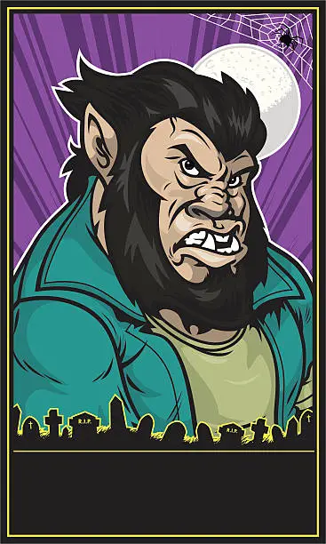 Vector illustration of Wolfman Poster