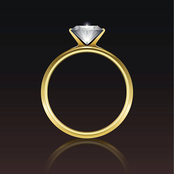 бриллиантовое кольцо - ring gold diamond engagement ring stock illustrations