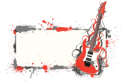 Music banner with grunge elements