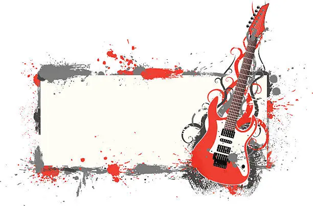 Vector illustration of Grunge guitar banner