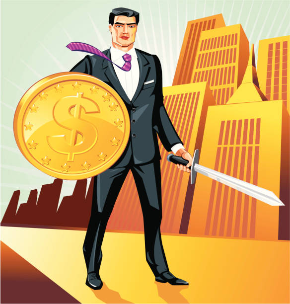 Business warrior vector art illustration