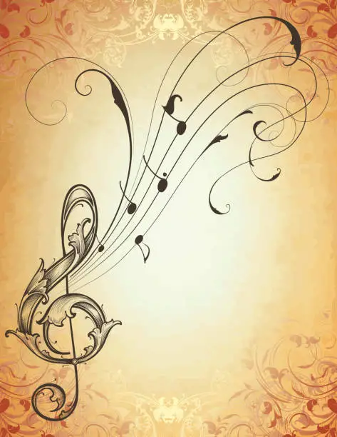 Vector illustration of Musical Antique Scroll