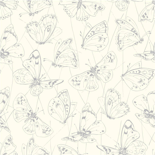 seamless butterflies vector pattern admiral butterfly stock illustrations