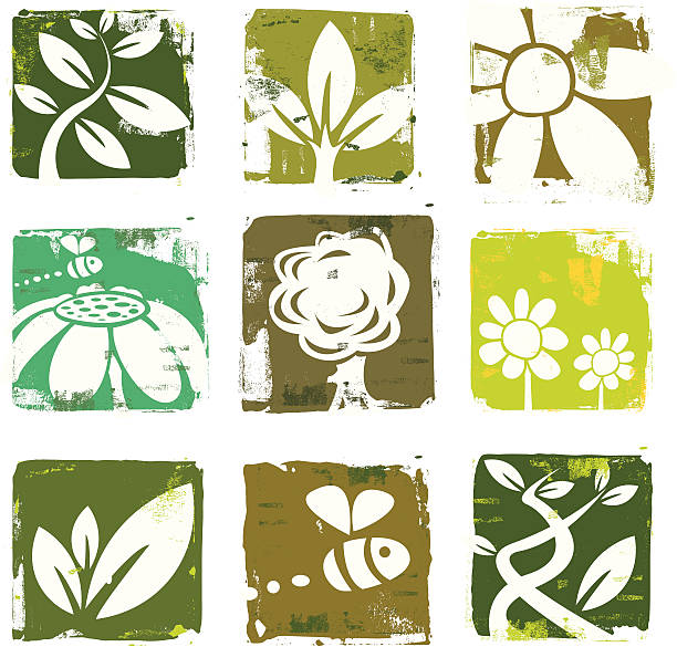 natura ikony i zakładu - single flower flower vine leaf stock illustrations