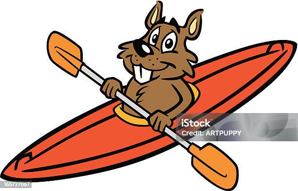 Beaver En Kayak Vecteurs libres de droits et plus d'images vectorielles de Aventure - Aventure, Aviron, Cartoon
