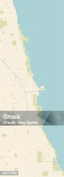 シカゴの海岸線マップ - シカゴ市のベクターアート素材や画像を多数ご用意 - シカゴ市, 地図, 住宅地