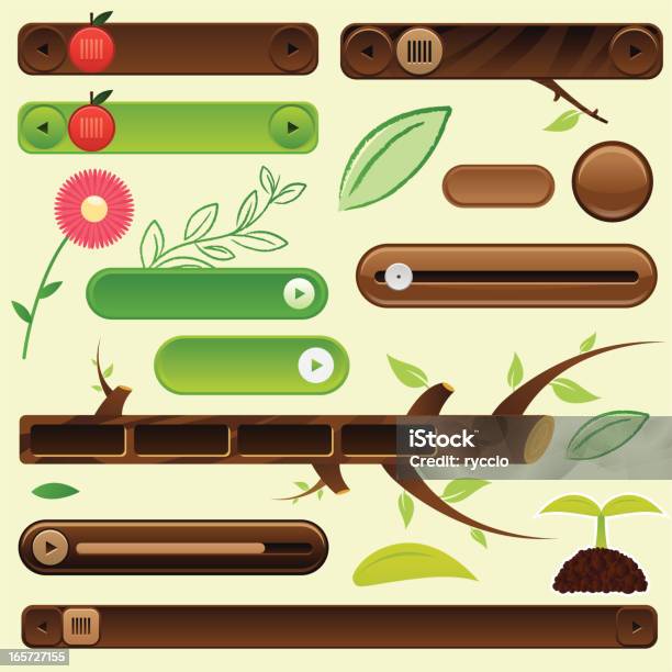 Nature Interface Elements Stock Illustration - Download Image Now - Branch - Plant Part, Brown, Connection