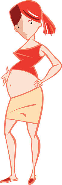 십대 임신 - teenage pregnancy human pregnancy abdomen women stock illustrations