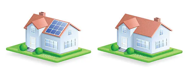 Vector illustration of House and Lawn Icon