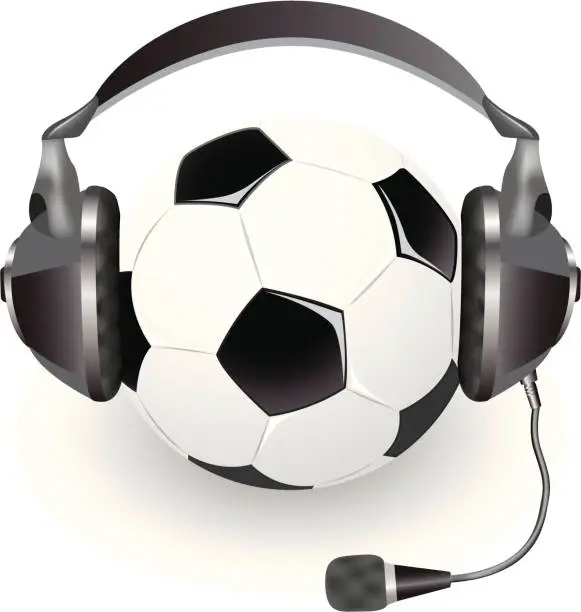 Vector illustration of abstract soccer headset