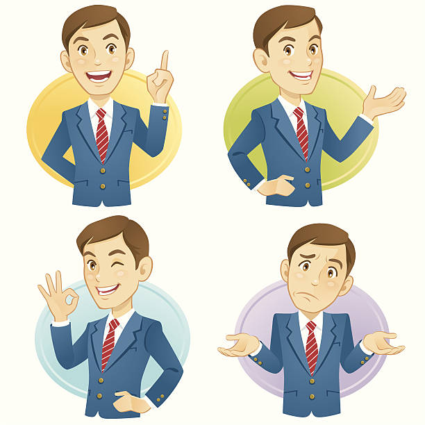 Gesturing Businessmen vector art illustration