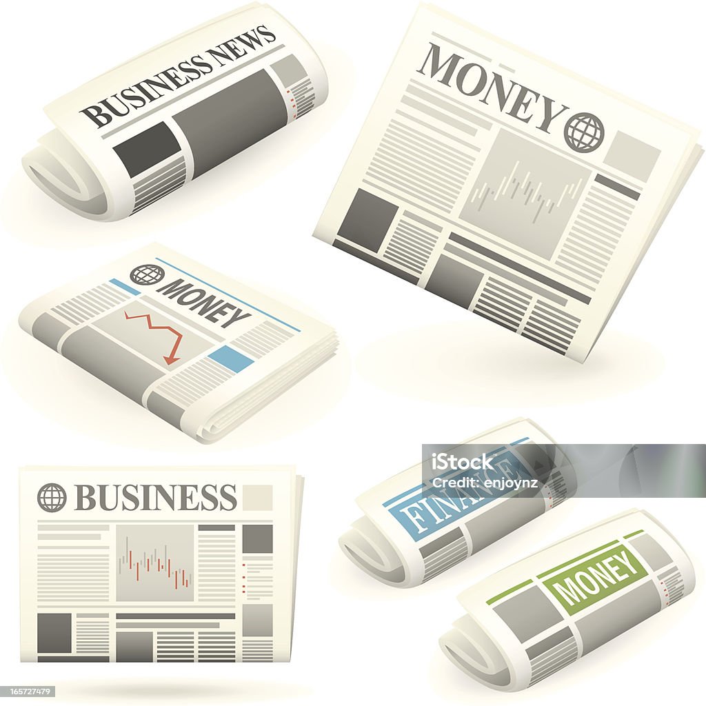 Business und Finanzen Zeitungen - Lizenzfrei Börse Vektorgrafik