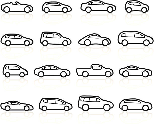 블랙 기호들-지동차 - off road vehicle car isolated white background stock illustrations