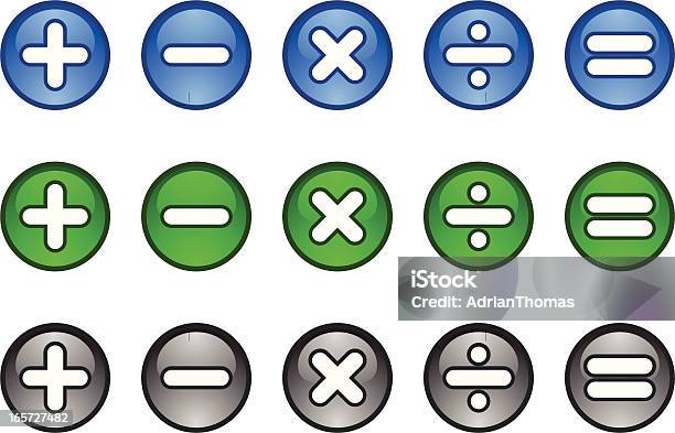 Ilustración de Calculadora Matemáticas Símbolos Icono Botón Más Menos Multiplique Se Dividen A Su Vez Equivalen A y más Vectores Libres de Derechos de Signo de igual