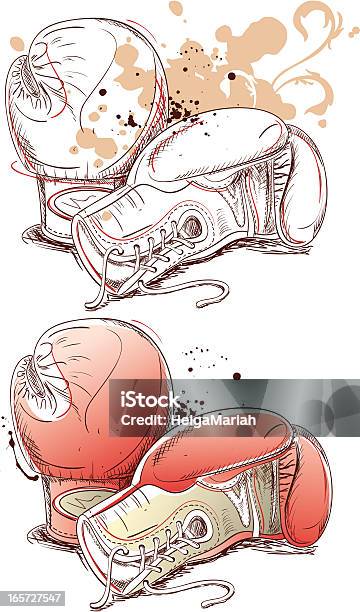 Boxing Gloves Drawing Stock Illustration - Download Image Now - Boxing Glove, Grunge Image Technique, Boxing - Sport