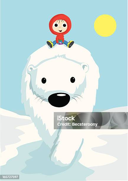 Ilustración de Oso Polar De Niño Montar A Caballo y más Vectores Libres de Derechos de Agua helada - Agua helada, Animal, Aventura