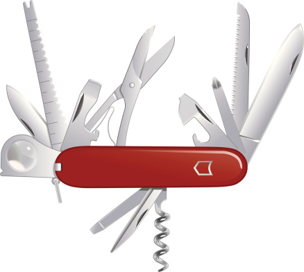 Vector illustration of an all purpose pocket knife (penknife). 
