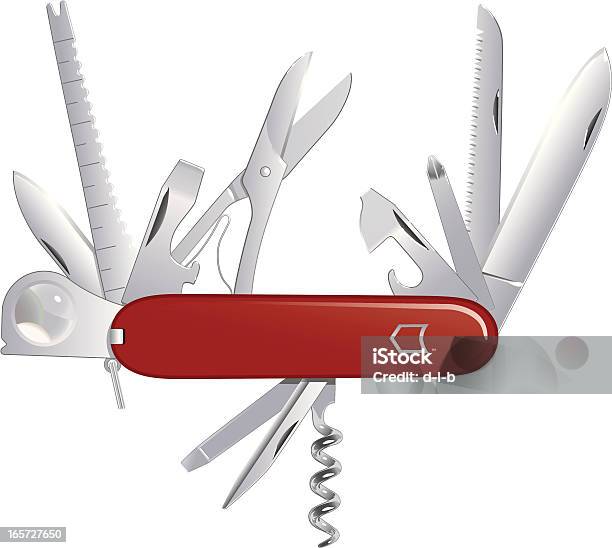 Do It All Pocket Knife Stock Illustration - Download Image Now - Penknife, Vector, White Background