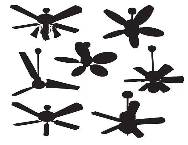 Vector illustration of Ceiling Fans