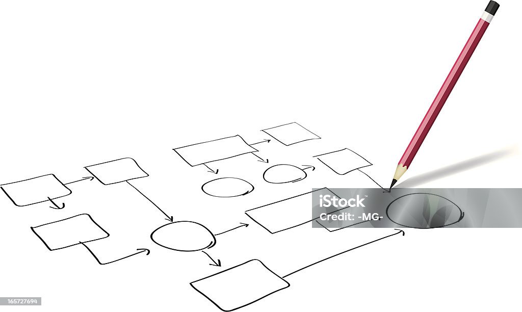 Diagrama de dibujo a lápiz - arte vectorial de Croquis libre de derechos