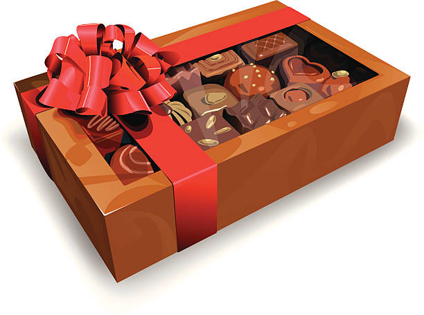 Chocolate gift vector art illustration