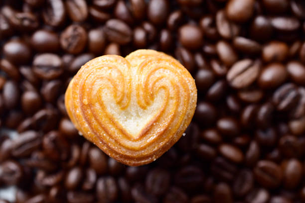 istock Closeup of heart shape biscuit top view 1657277347