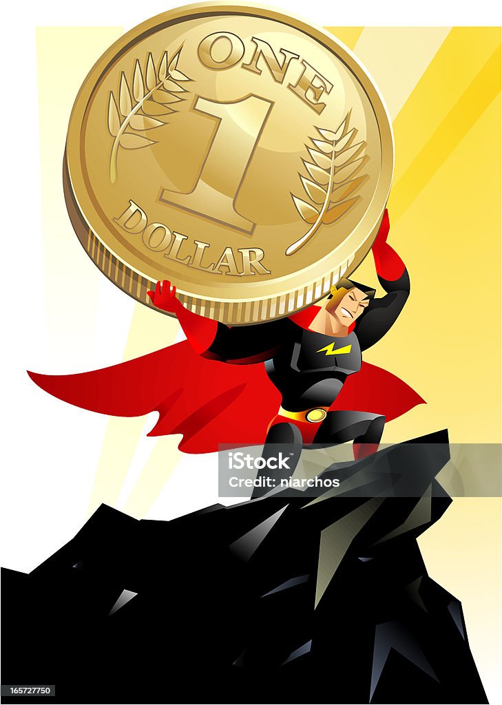 Dólar superhéroe - arte vectorial de Culturismo libre de derechos