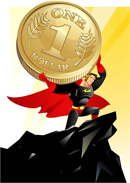 dollar superhero vector art illustration
