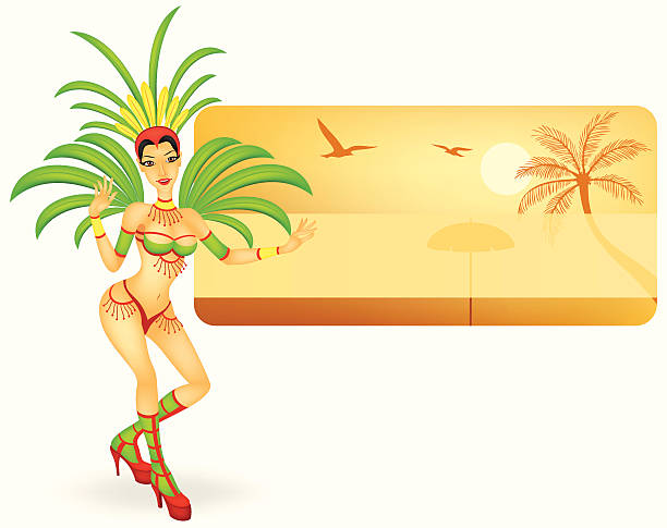 ilustrações, clipart, desenhos animados e ícones de dançarina de carnaval - escola de samba