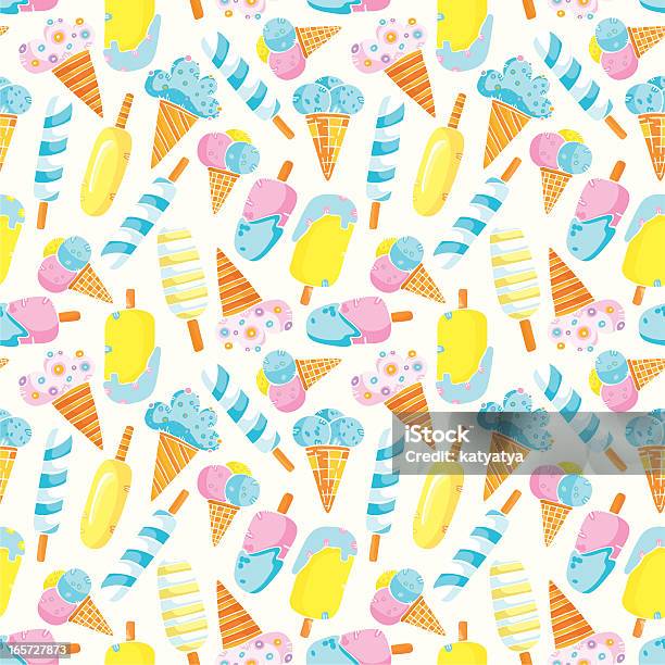Pattern Of Colored Icecreams Stock Illustration - Download Image Now - Summer, Backgrounds, Pattern