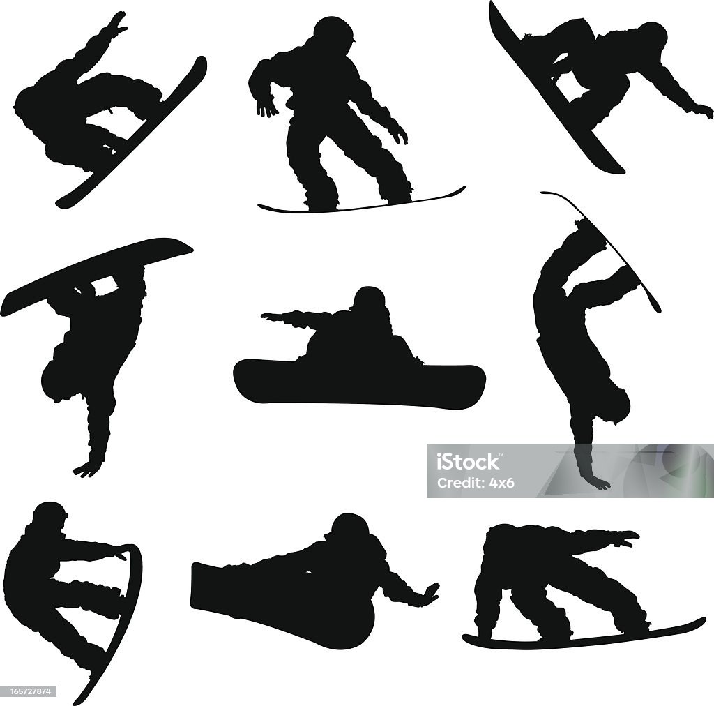 Snowboard truques incríveis - Royalty-free Snowboard arte vetorial