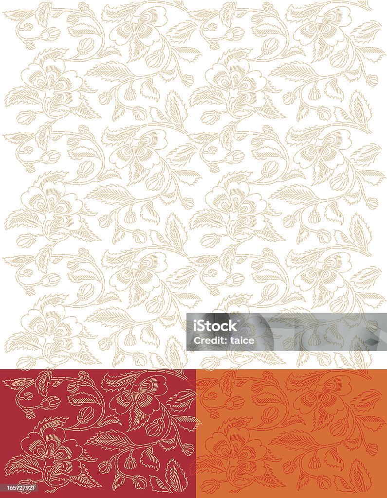 Or motif sans couture de fleur Backgroung brodé - clipart vectoriel de Broderie libre de droits