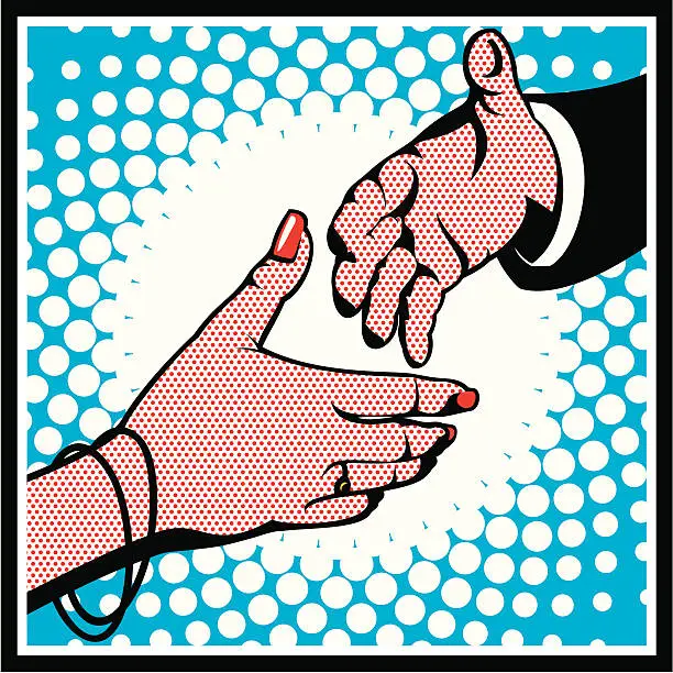 Vector illustration of Pop Art Handshake