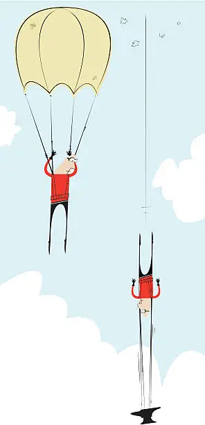 Vector illustration of Sky Diving