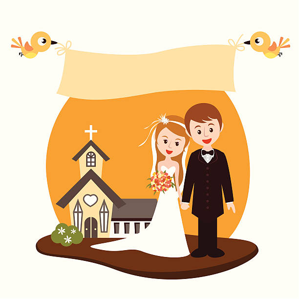 ilustrações de stock, clip art, desenhos animados e ícones de dia de casamento - church wedding