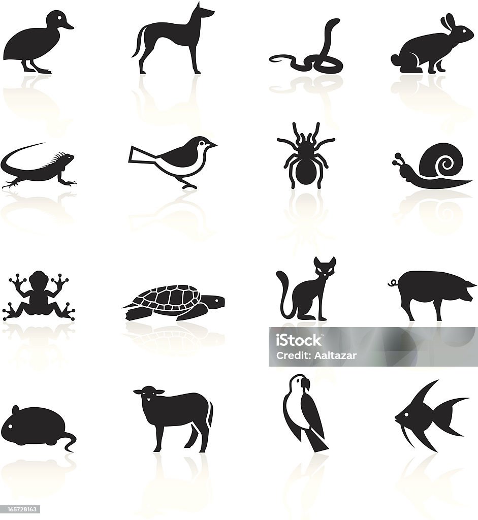 Noir symboles, les animaux de compagnie - clipart vectoriel de Escargot libre de droits