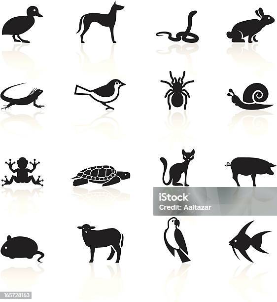 Noir Symboles Les Animaux De Compagnie Vecteurs libres de droits et plus d'images vectorielles de Escargot - Escargot, Iguane, Illustration