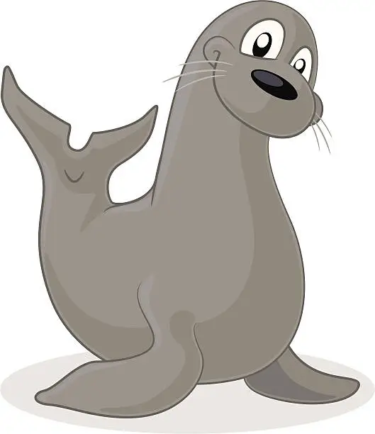 Vector illustration of Seal Cartoon