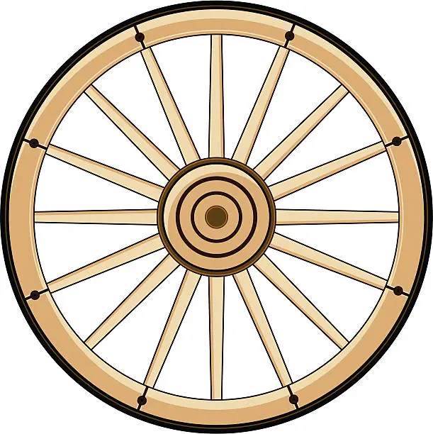 Vector illustration of Wild West Chuck Wagon Wheel