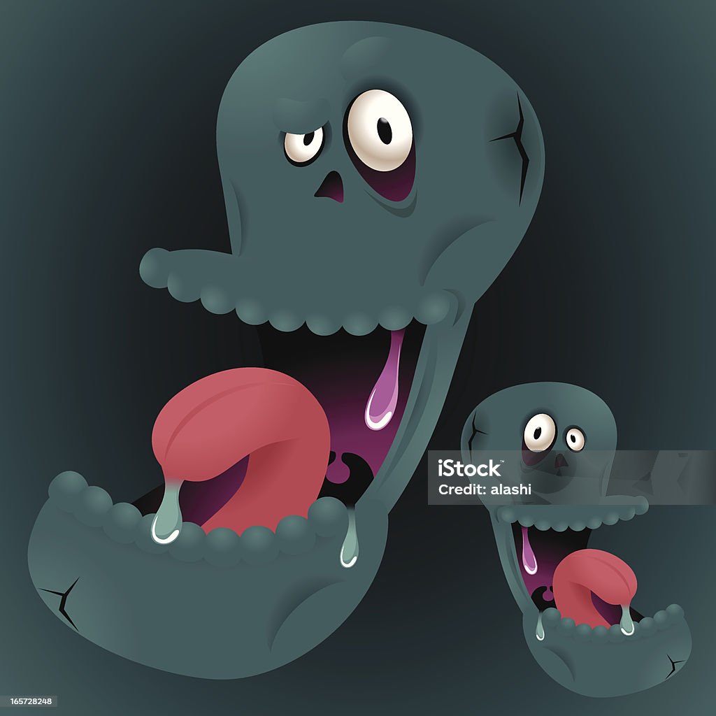 Tonos Monster emoción: Hambre y haciendo burla - arte vectorial de Angustiado libre de derechos