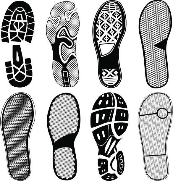 신발 추적 - shoe print stock illustrations