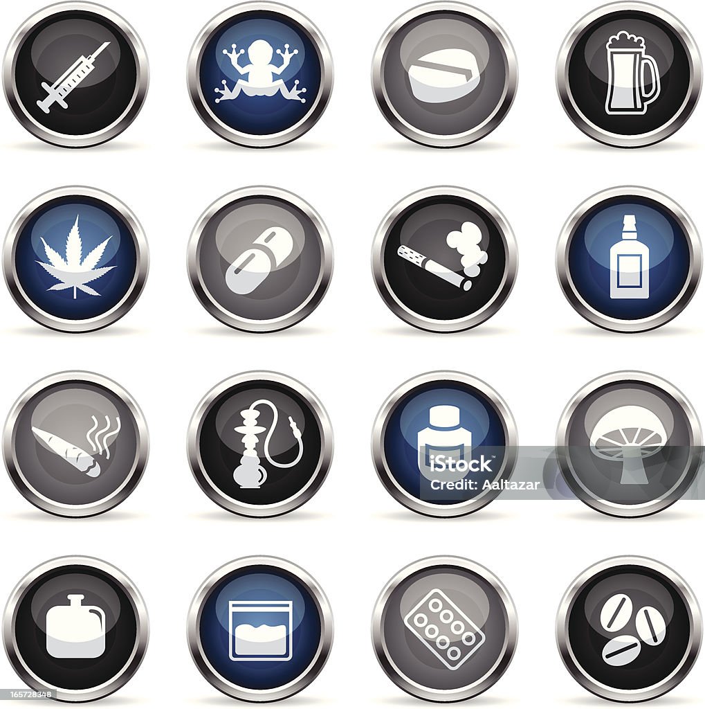 Supergloss Icons - Drugs Illustration of drugs & narcotics related icons. Alcohol - Drink stock vector