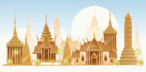 Vector illustration of Thailand traditional architecture