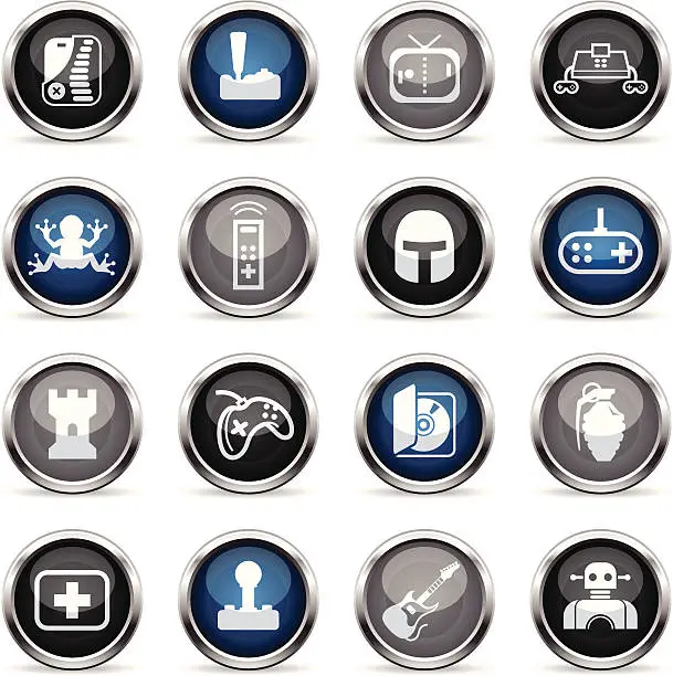 Vector illustration of Supergloss Icons - Video Gaming